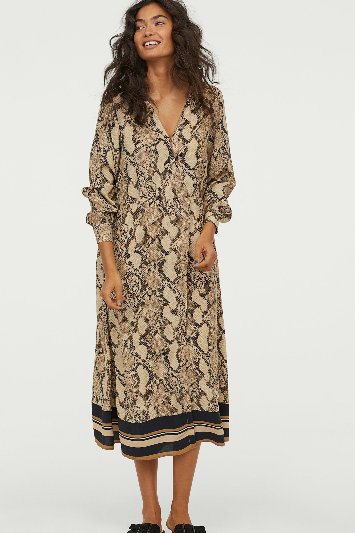 H&m snake sale print maxi dress